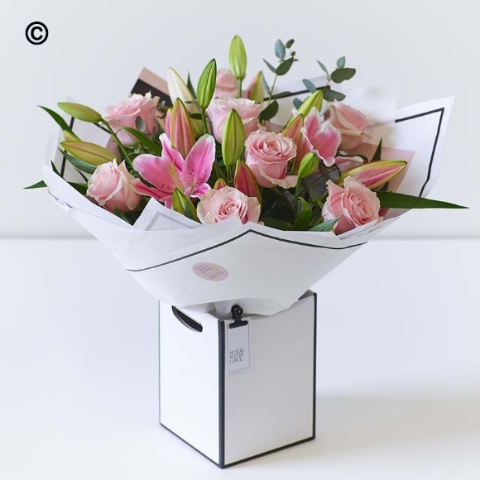 Beautifully Simple Luxury Pink Rose and Lily Bouquet