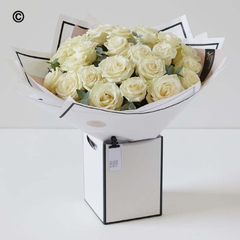 Beautifully Simple Luxury White Rose Bouquet